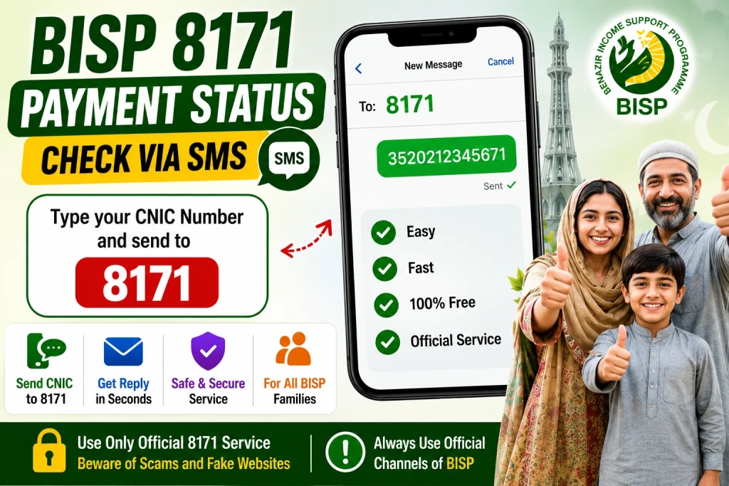 BISP 8171 payment status guide check via sms