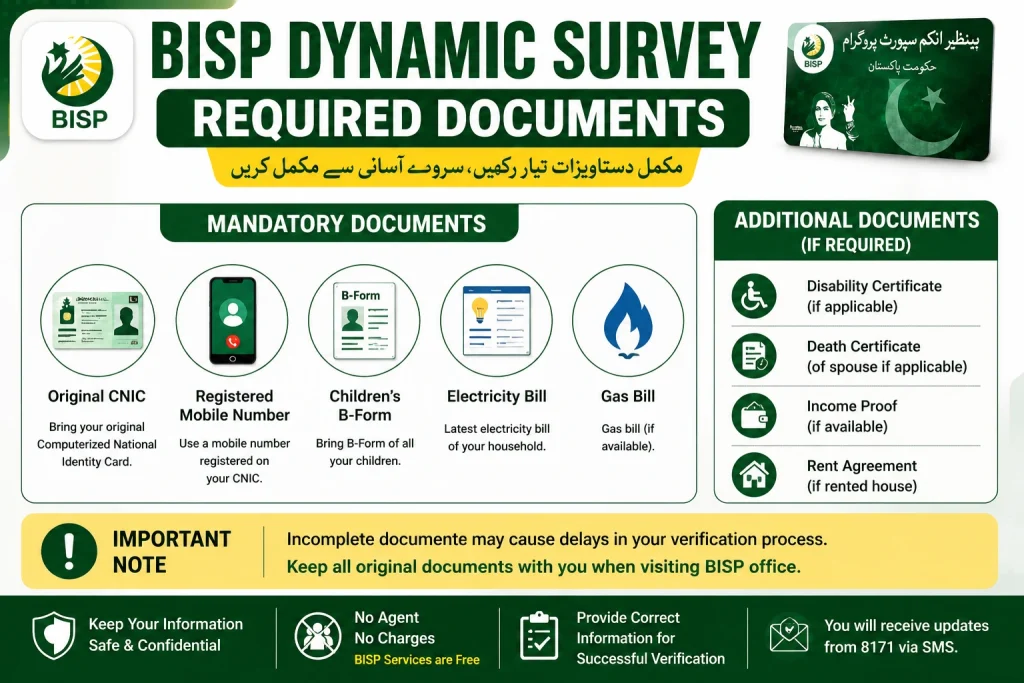 BISP dynamic survey document guidelines