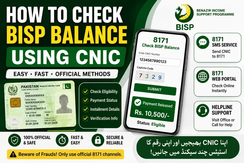How to check BISP balance cnic