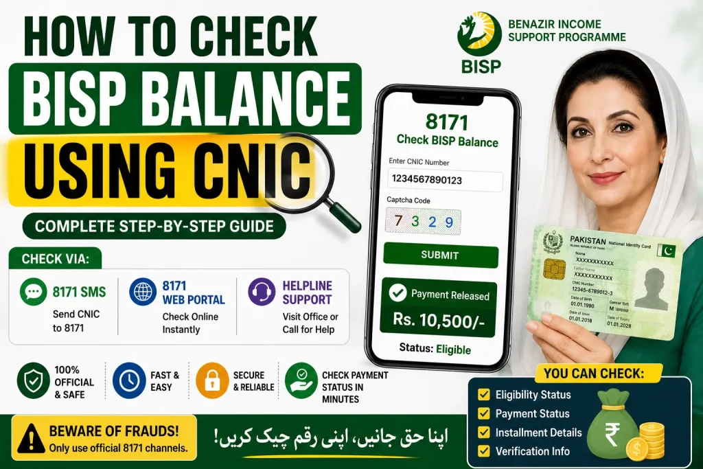 How to check BISP balance cnic