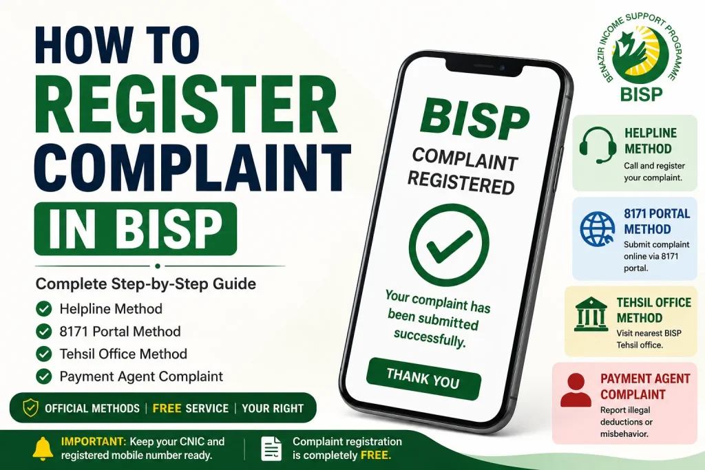 Register Complaints In BISP